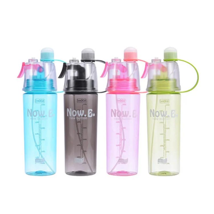 New Arrival Shop BPA free Button Mist Spray Drinking Bottle Portable Atomizing Professional Sports Dual-use Bottle