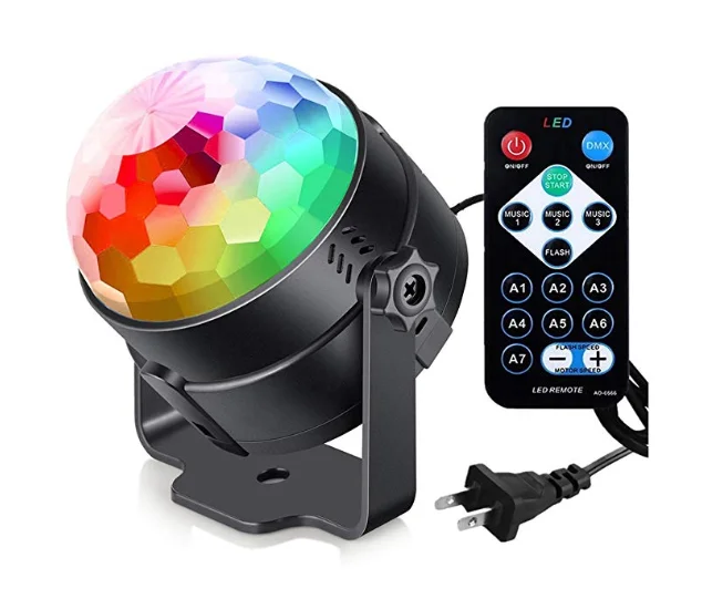  Лидер продаж светодиодный сценический RGB светильник для танцпола с дистанционным управлением и голосовым праздничный Хрустальный Волшебный шар освещение