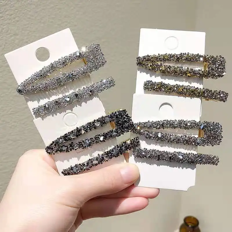 2021 hair accessories big crystal diamond glitter baddie classic hair clip for thick hair extensions