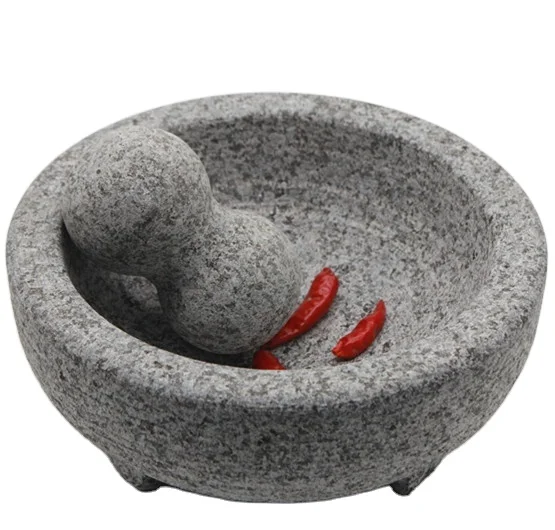 wholesale Large Granite marble stone  Mortar And Pestle set big Size 20*9 cm 15cm 2 cup