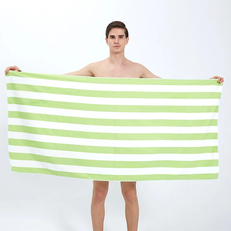 Swimming 100% Cotton Pool Towel White And Bule Stripe Sand Cloud Towel Best Bath Beach Towels