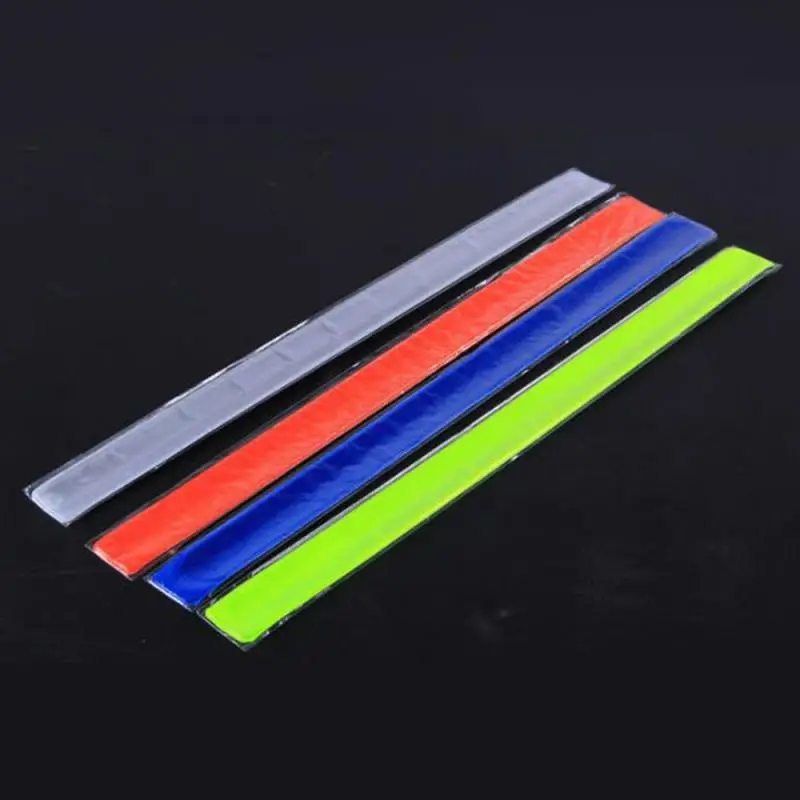 30 x 3cm High Visibility Safety Bands Arm Ankle Wrist - Neon Yellow Reflective Luminous Strips Reflector Snap Bands