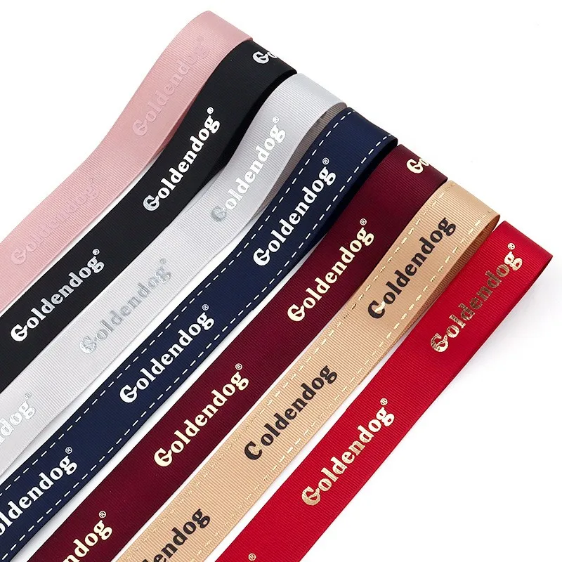 Custom Logo printing Satin Ribbon Factory Polyester RIBBONS Single Face Solid Color Patterned Decoration Customizable ribbon