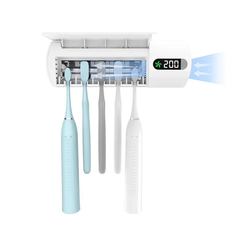 New Popular Wall Mount UV Toothbrush Sterilizer Toothbrush Holder with Fan Drying