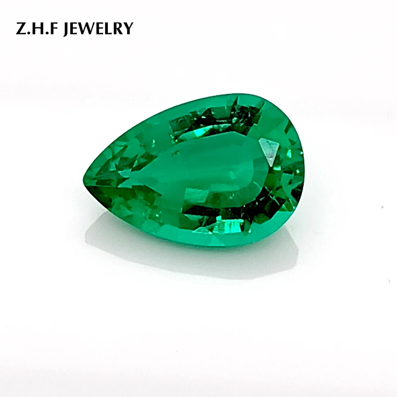 
Lab Grown Emerald Colombian Hydrothermal Loose Gemstones Pear 14.91*10.12MM 5.56CT 