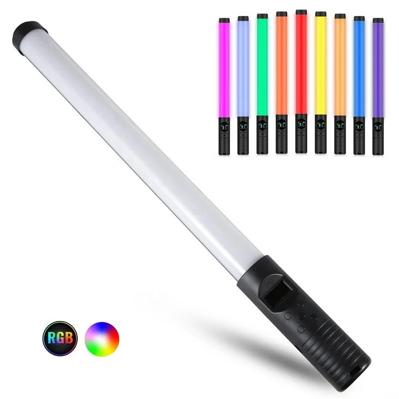 RGB Colorful Photo 360 Portable Usb Rechargeable Fill Wand Light Led Photography Handheld Wand Live Video Tube Stick