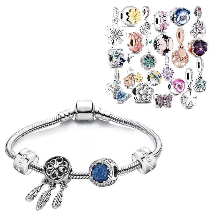 Custom Jewelry Manufacturers Private Brand silver Bracelet 925 Sterling Silver Jewelry Charms For Jewelry Making Wholesale
