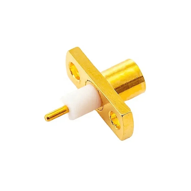 MCX  Female PCB Mount with 2 Hole Flange Connector for Telecommunications WLAN
