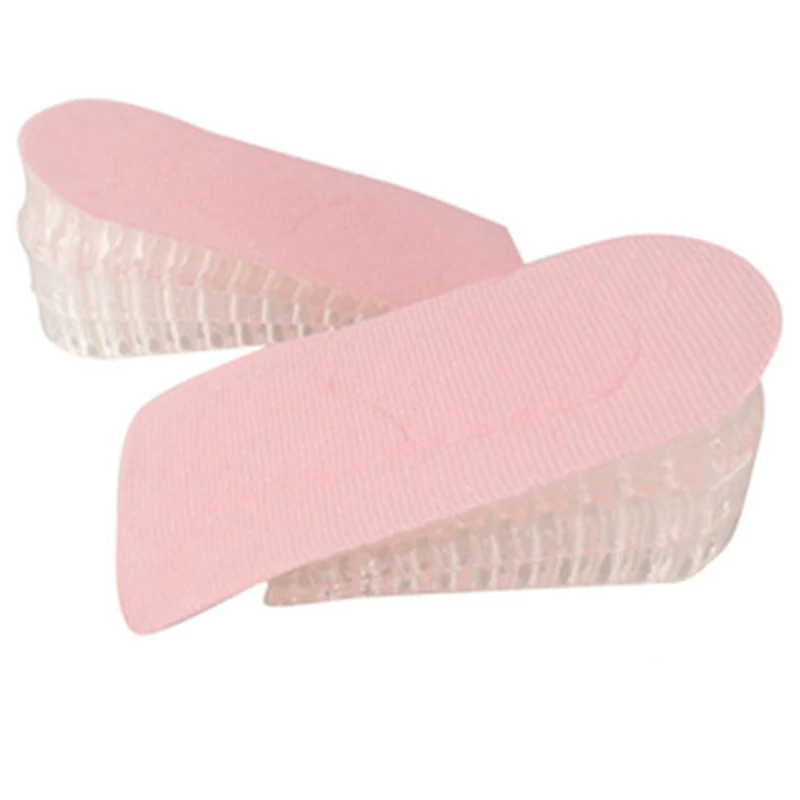 Gel heel cup half insole silicone honeycomb adjustable invisible height increase