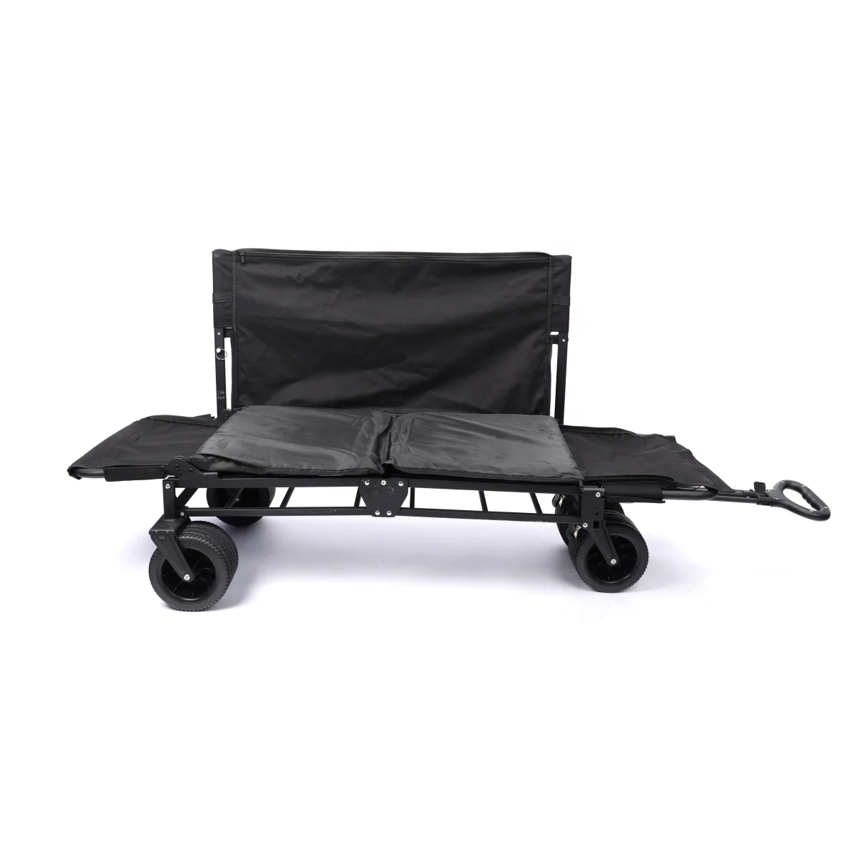 2024 New Multi-functional Lie and Sit Couch Folding Wagon Cart Camping Foldable Wagon cart 8 inch wheels trolley for outdoor