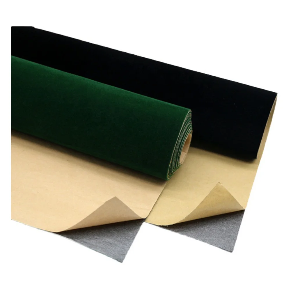 Hight Quality Self Adhesive Backing Velvet Flocking Fabric  For Jewelry boxes Display plates DIY Hand Making