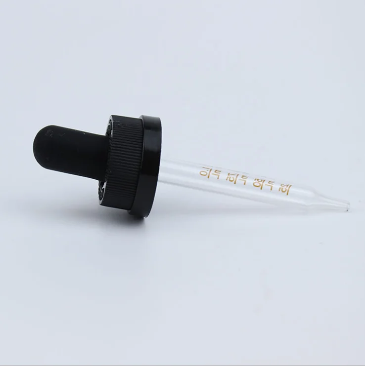 18/400 20/400 22/400 24/400 22mm Black Child Resistant Calibrated Glass Dropper Graduation mark Pipette Glass Dropper