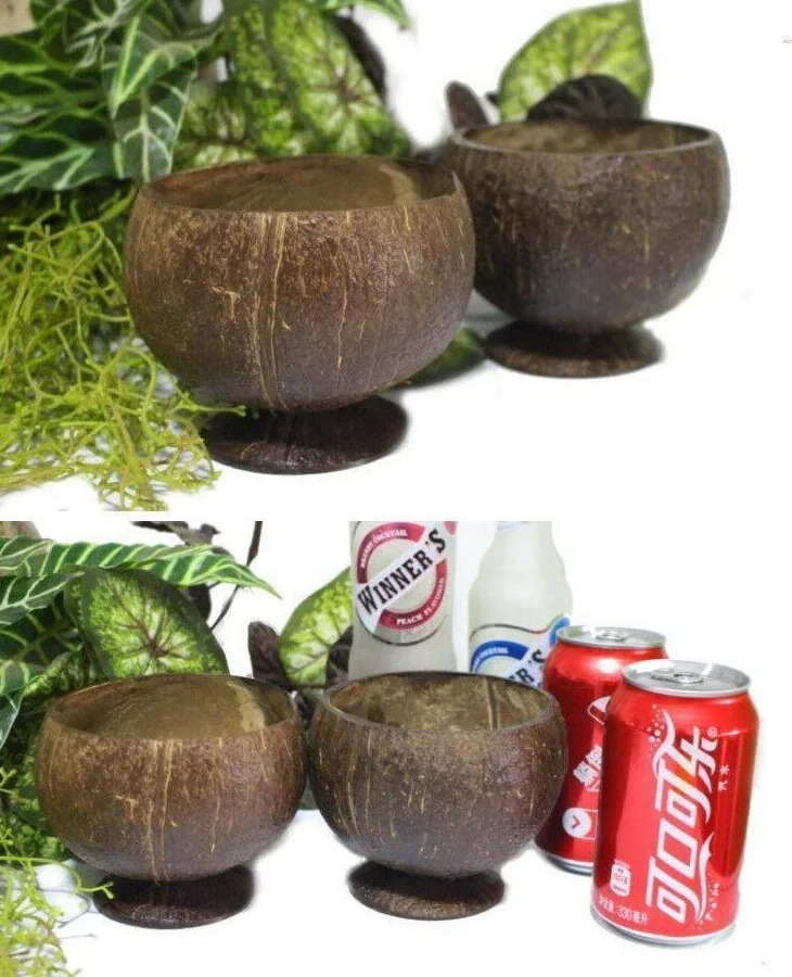 Fancy Handicraft Ice Cream Cup Customized Natural Coconut Cups for Hawaiian Party