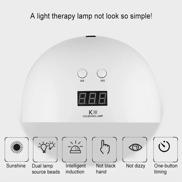 Hot Sale Professional K10 24W LED Nail Art Lamp Nail Polish Fast Drying Machine Smart Sensor Timing Nail dryer Lamp