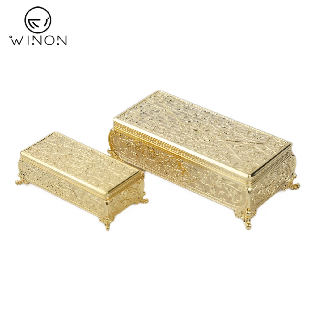 Wholesale Rectangle Big Size Turkish Flower Storage Jewelry Box Chocolate and Candy Box Cash Box