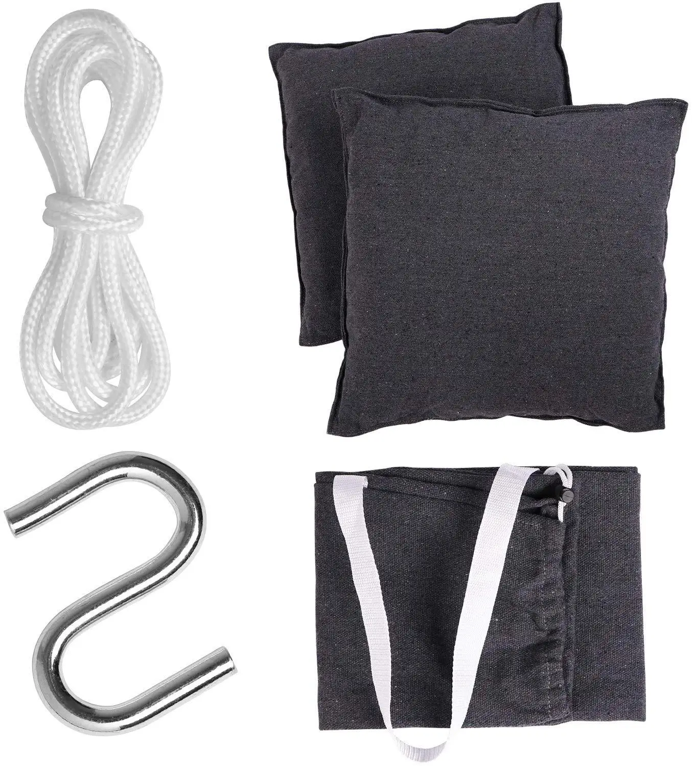 
Stylish Hanging Chair with Pocket Sturdy steel support bar Swing Hammock 