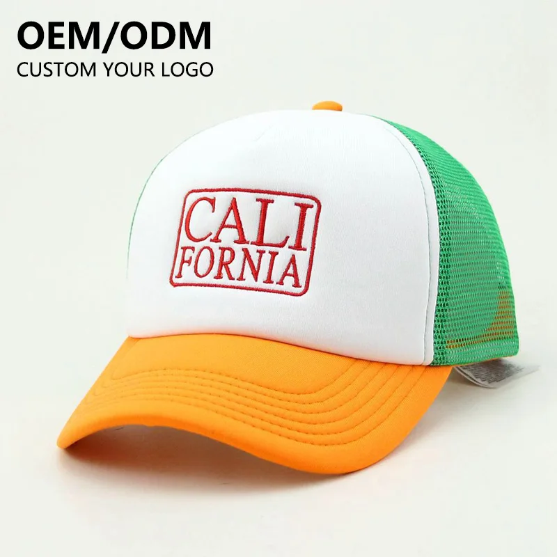 Wholesale hip hop Blank Custom Logo 5 Panel Sport Gorras Gorros embroidery cotton print Dad Baseball cap Mesh Foam Trucker Hat