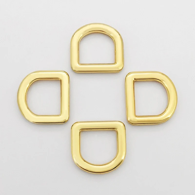 Superior High Quality Gold Silver D Buckle Bags Hardware Handbag Accessories Die-cast Seamless Metal D Ring For Purse