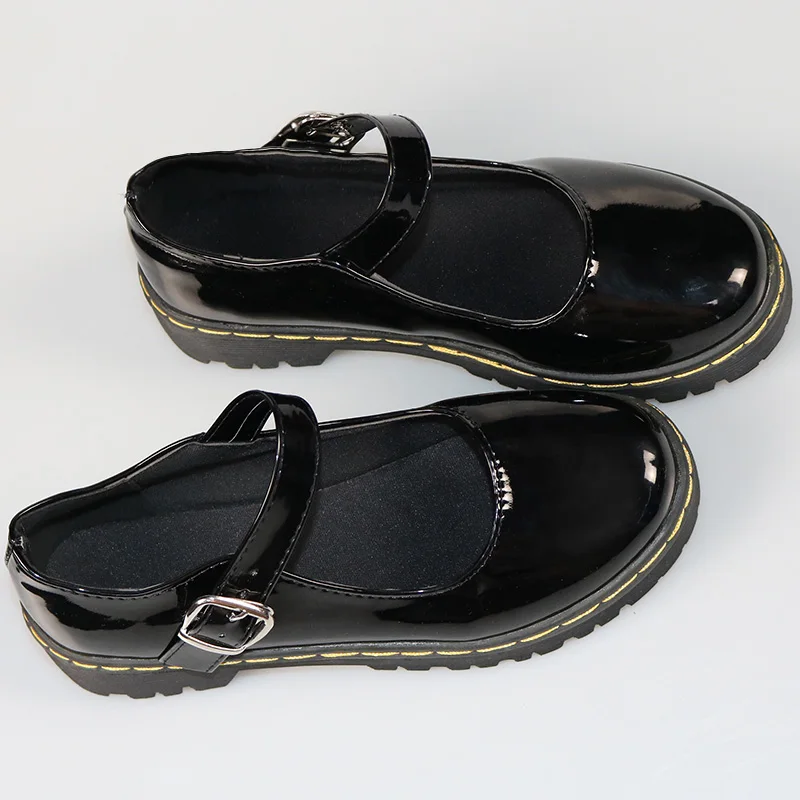 
Fashion Vintage Patent Leather Mary Jane Chunky Heel Girl Shoes Leather Platform Shoes JK uniform school shoes 