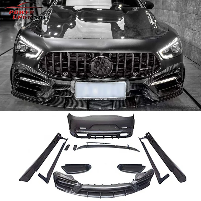 Carbon Fiber Topcar Style Front Lip Rear Wing Bumper Rear Diffuser Tail Spoiler Body Kit For Mercedes Bens Amg Gt50 Gt63 Gt63S