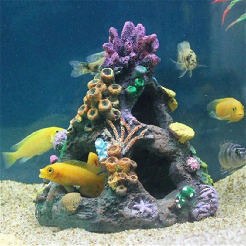 Coral Ornaments Fish Tank Landscape Shell Starfish Sea Anemone Decoration Realistic Coral Mountain