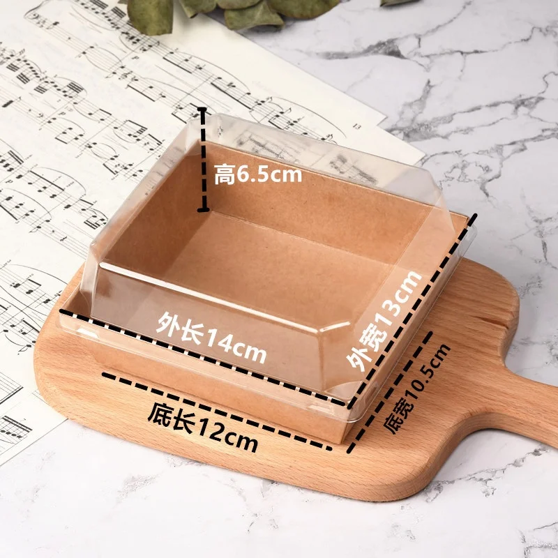 Different Size White and Brown Sandwich packaging Cardboard paper box with PET cover