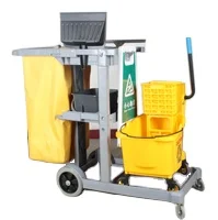 
2021 New Ex-Factory Price Cleaning Trolley Housekeeping Cleaning Trolley Cart Hotel Hous Hold Cleaning Trolley 