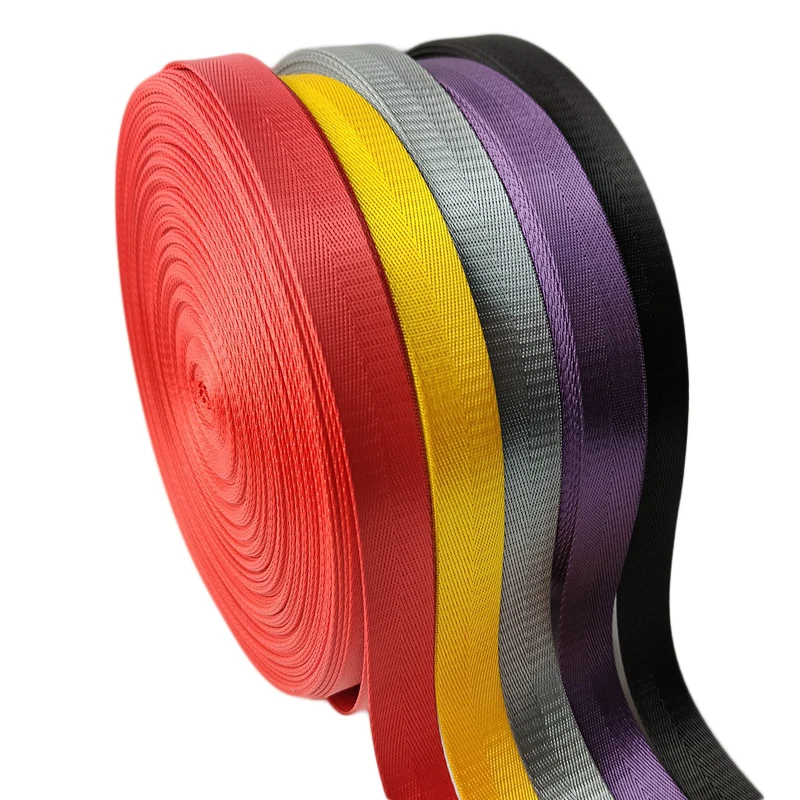 
Dongguan factory spot wholesale 25MM high-strength polyester webbing Seatbelt webbing Herringbone webbing 
