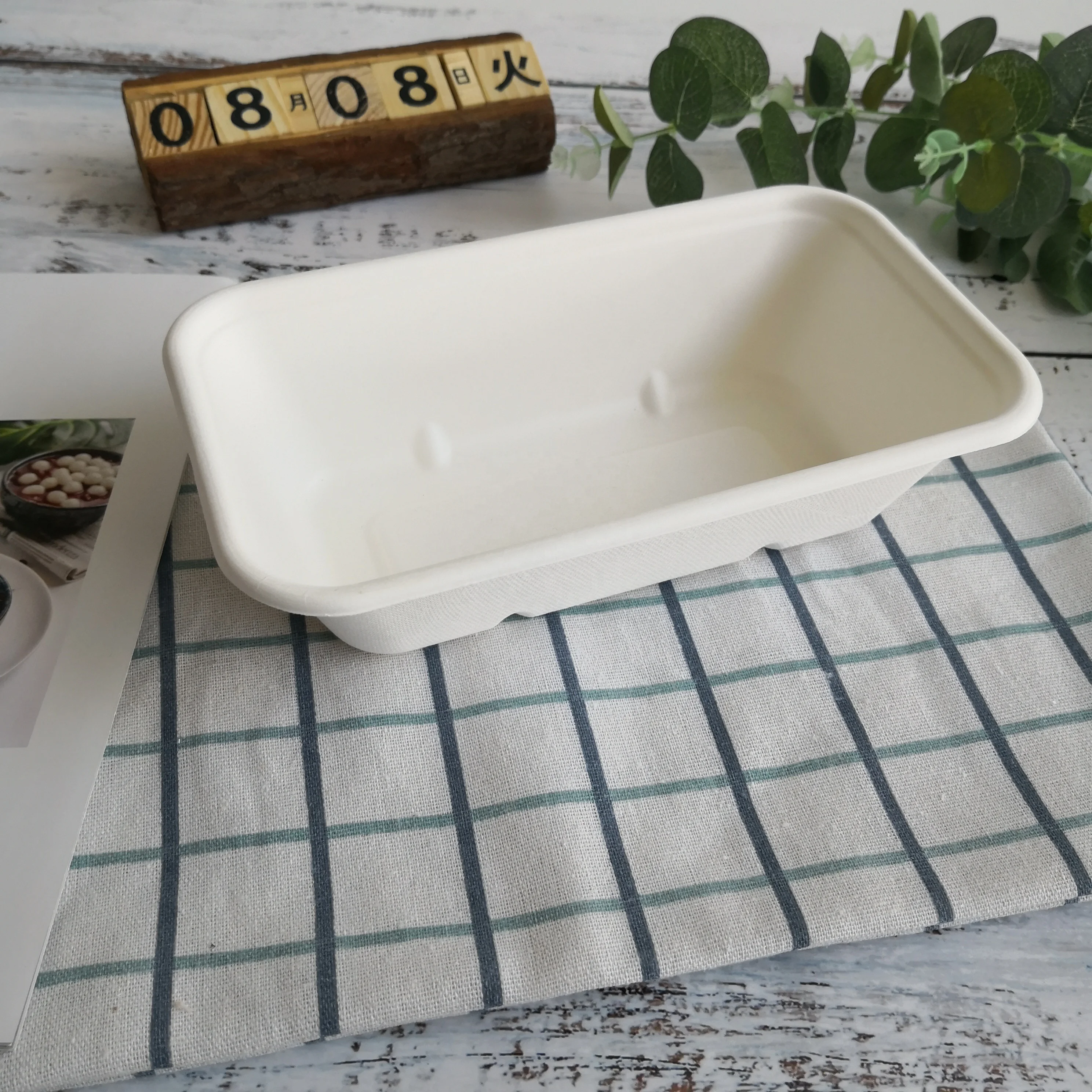 Поднос из багасса и пшеничной соломы для суши и других продуктов питания