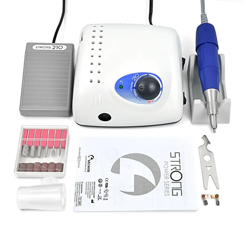 Strong 210+105L Dental Drill & Accessories 40000rpm Micro Motor Manicure Machine Nail Drill & E File Tool