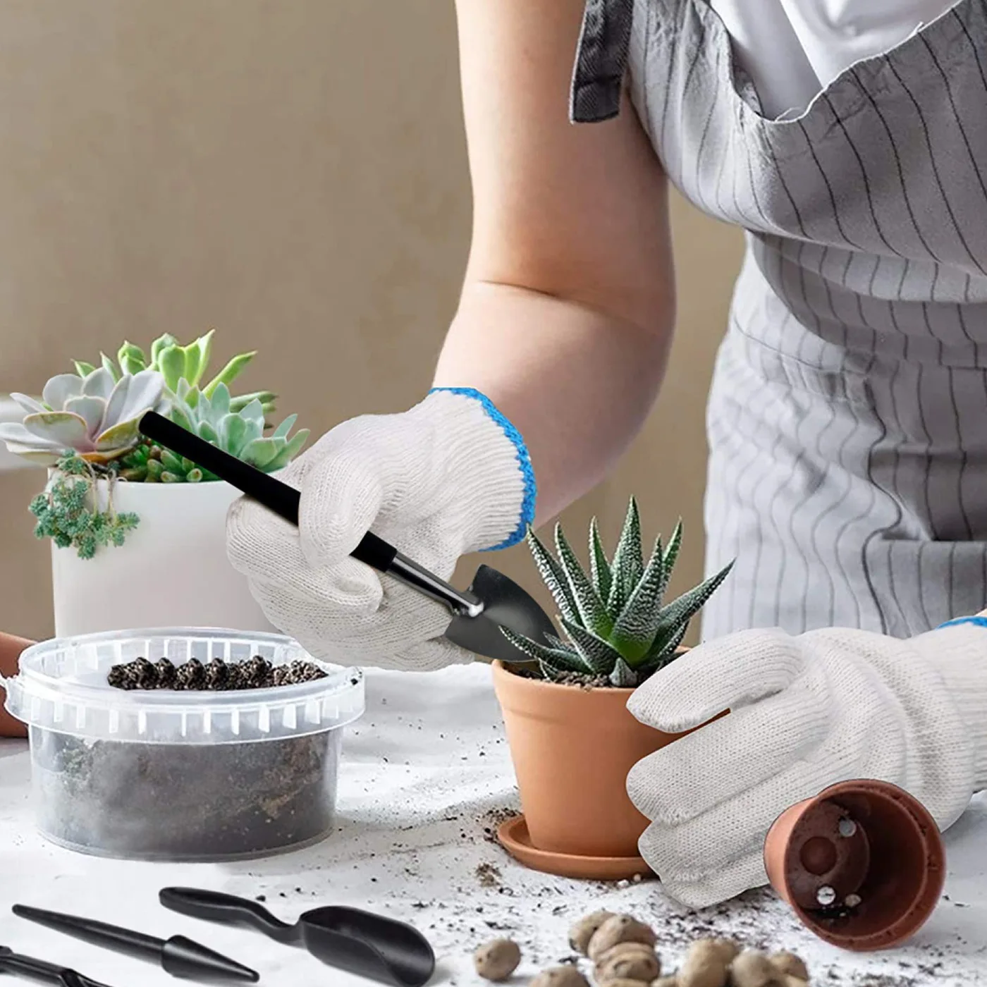 Hot selling 15 pcs bonsai tool kit mini pot plant gardening tool set garden tool set