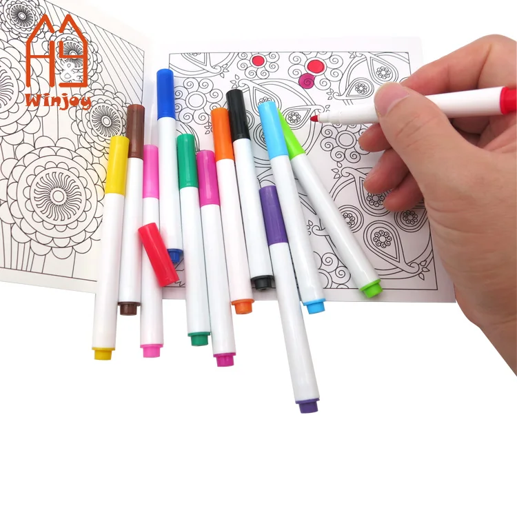 10cm length plastic dry erase marker 12 colors white board marker for drawing