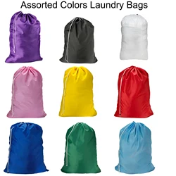 Customized logo Jumbo Size Waterproof Nylon Laundry Drawstring Bag For Hotels