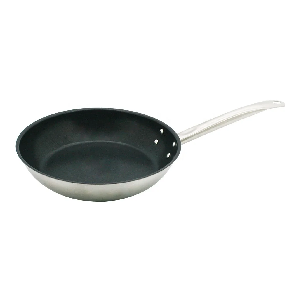 Non-Stick Round Frying Pan Stainless Steel Flat Frying Pan Stain Steel Fry Pan
