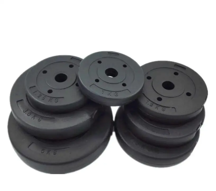 Factory Hot Sale Barbell Weight Plates Cement Empty Concrete Barbell Plate Rubber Bumper Plate Cement Dumbbell