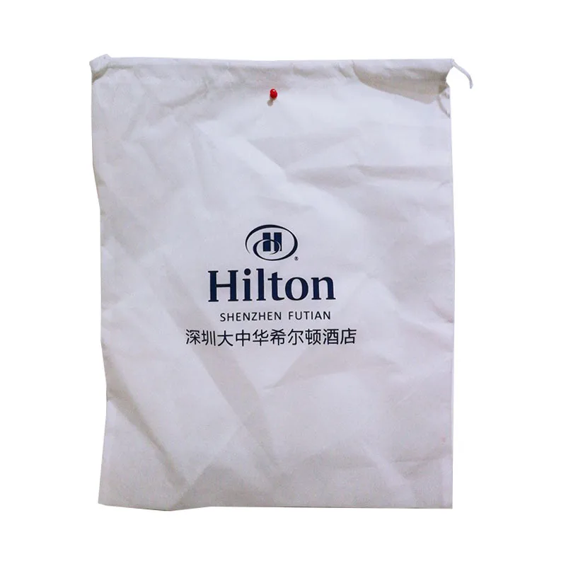 
High Quality Eco Friendly Supplier Hotel Recycle Draw Cord Non Woven Laundry Bag Drawstring Bag for Hotel Foldable  (62335689950)