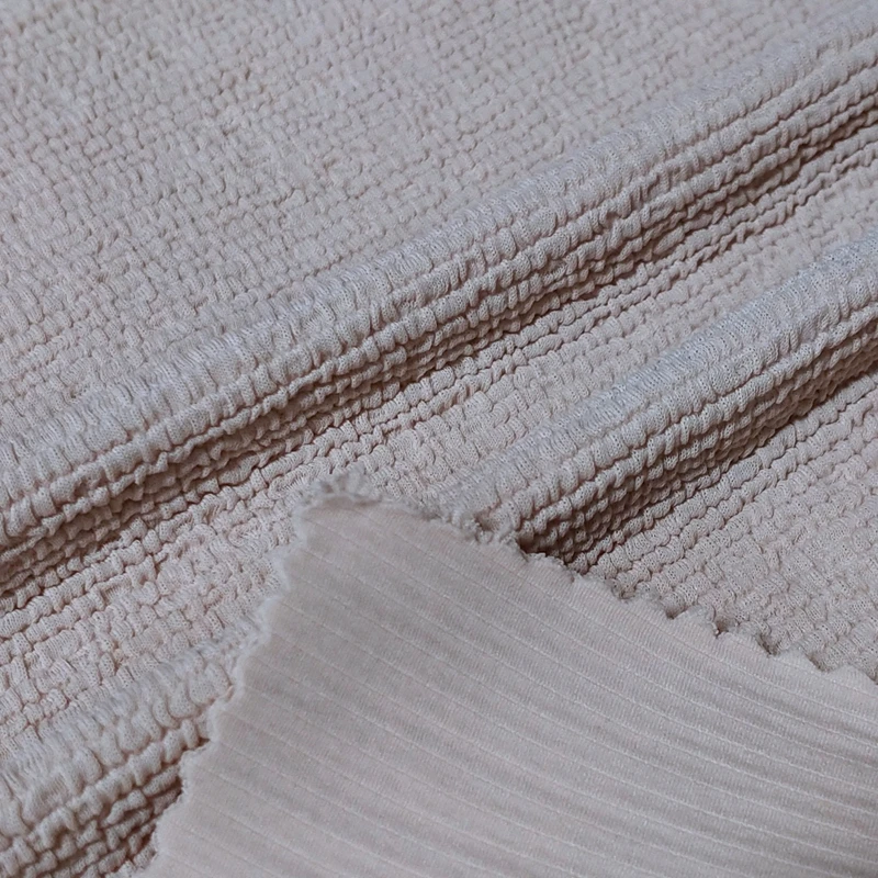 
heavyweight 330gsm nylon 92 spandex 8 crinkle seersucker textured lycra fabric 