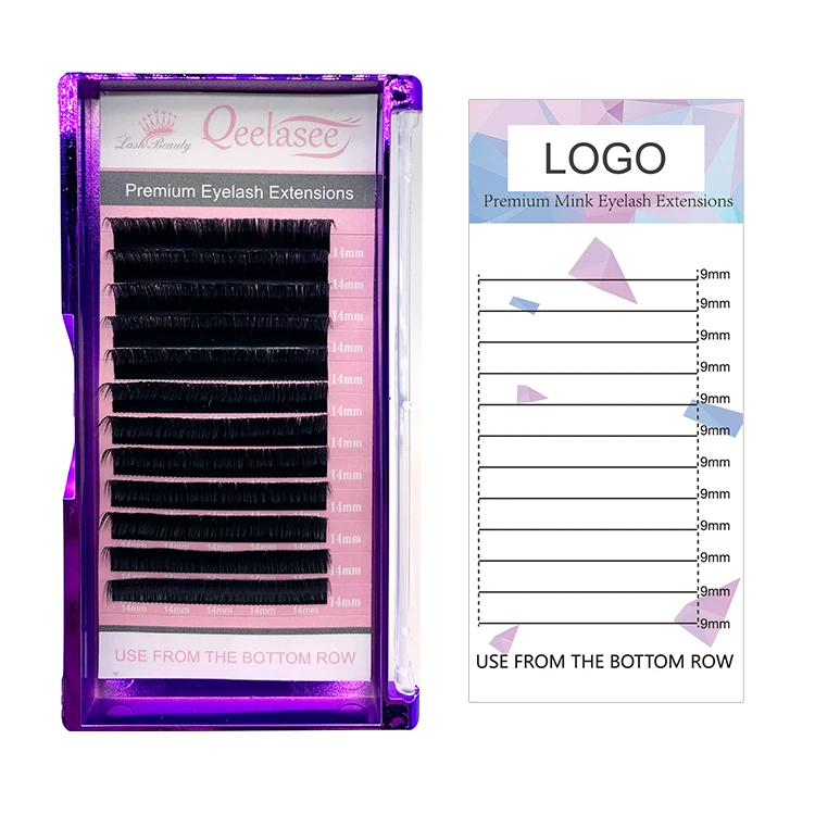 Индивидуальные удлинители, частный поставщик этикеток, русский объем, норковые матовые ресницы для наращивания