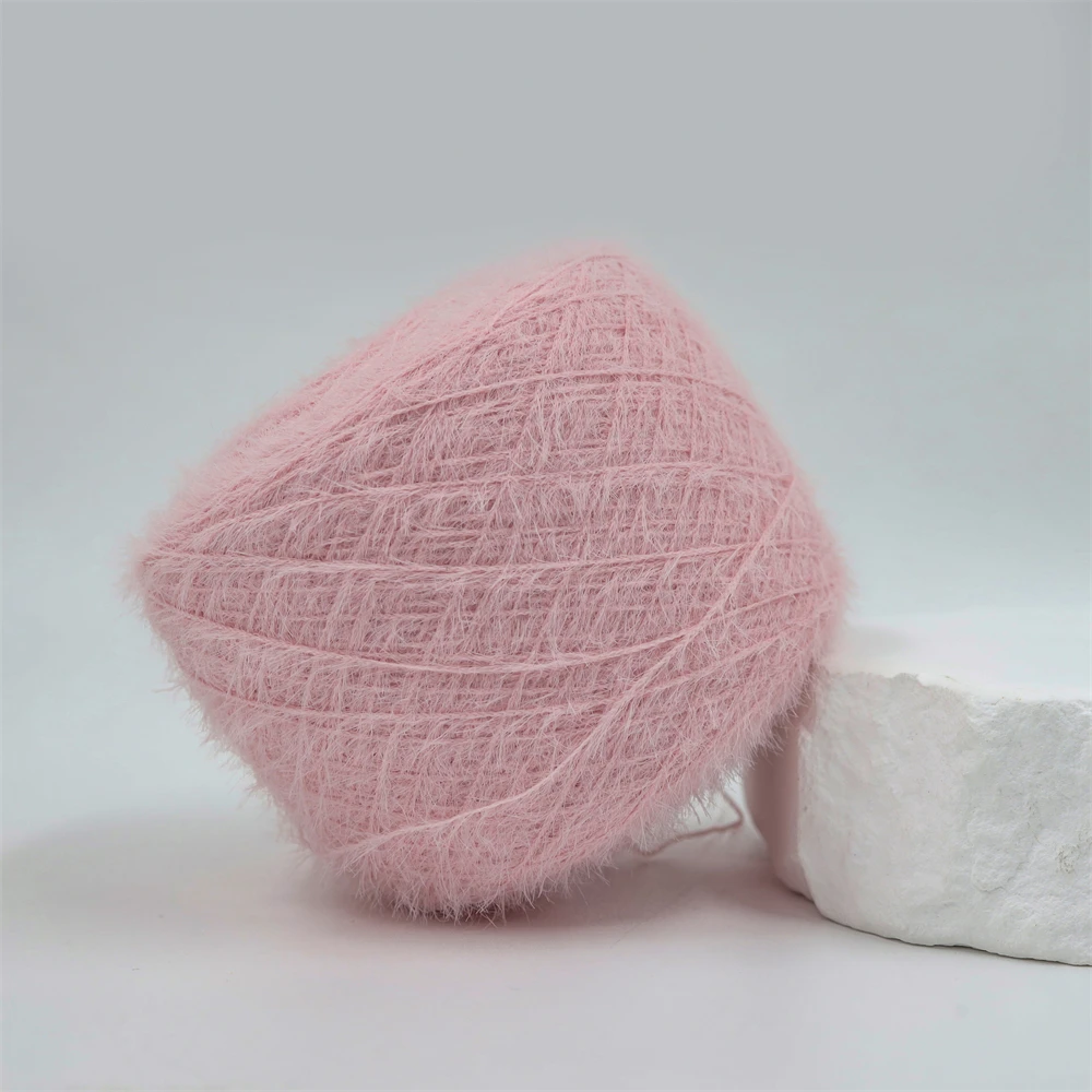 Yarn For Weaving Dyed Nylon Mink Yarn 1.3cm 100% Nylon Monofilament Fancy Yarn