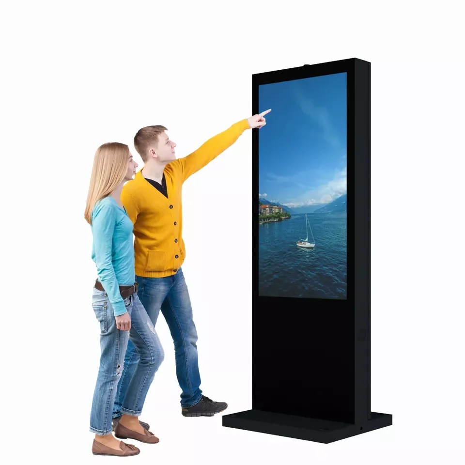55 65 75 Inch Waterproof Sun Readable Kiosk Ip65 4000 Nits Advertising Outdoor Lcd Digital Signage Display Totem
