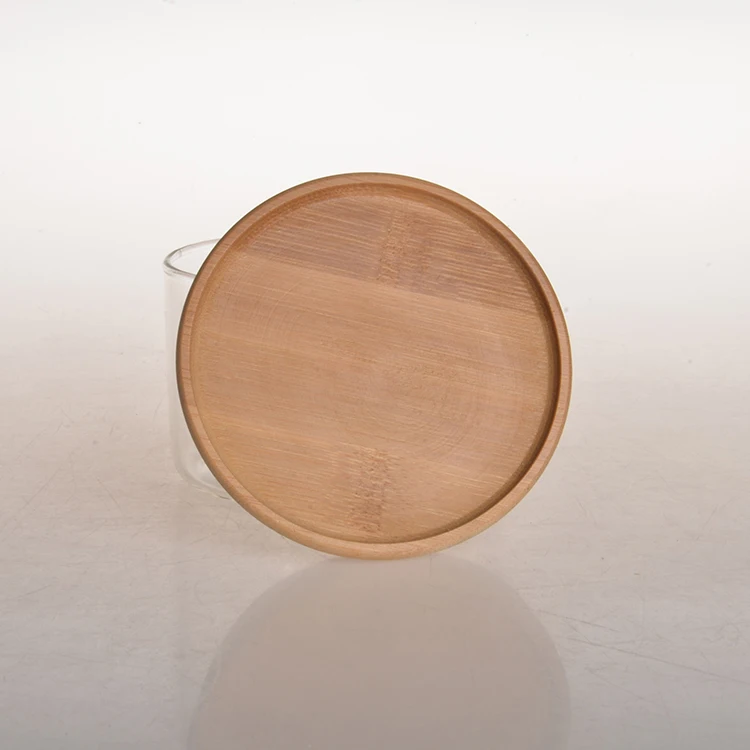 high borosilicate clear custom preserve food containers glass spice storage jar small size glass jar with bamboo lid