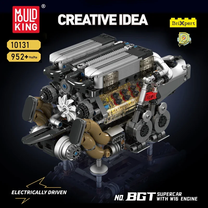 Форма king 10131 техническая часть автомобиля W16 двигатель для BGT суперкар сборка кирпич игрушки Детский Рождественский подарок наборы строительных блоков