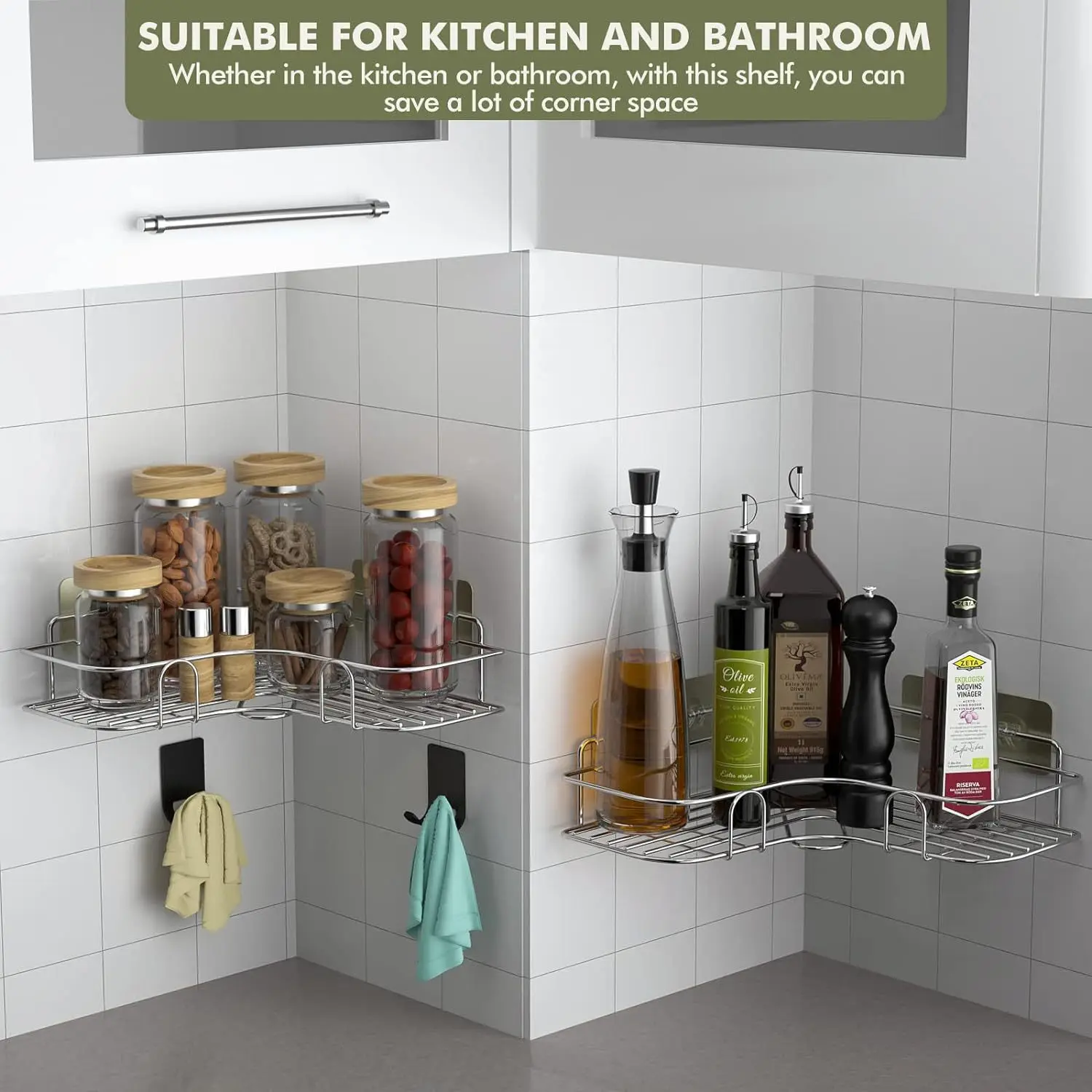 Modern High Quality Stainless Steel Wall-Mounted Shower Corner Shelf Bathroom Storage Accessory Set Bathroom Shelf
