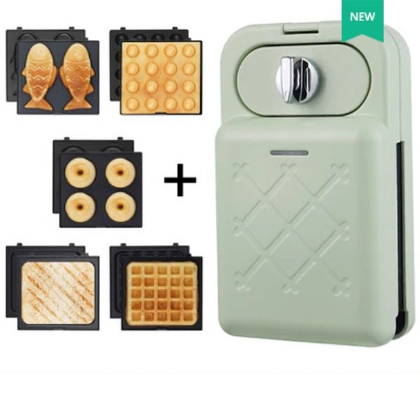 Mini Sandwich maker, 2 in 1 Waffle Maker Panini Press Grill with Detachable Non-stick Plates