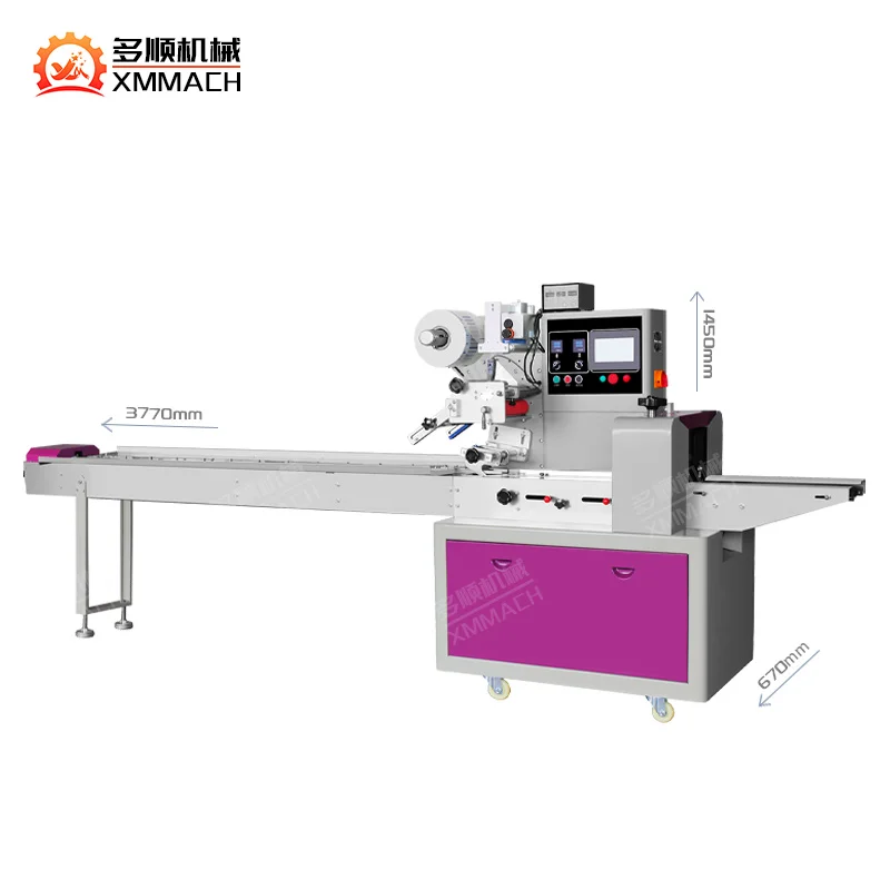 DZB-250S Low Cost Manual Automatic Chocolate Candy Bar cookie Flow Pack Horizontal Food Pillow Packing Machine