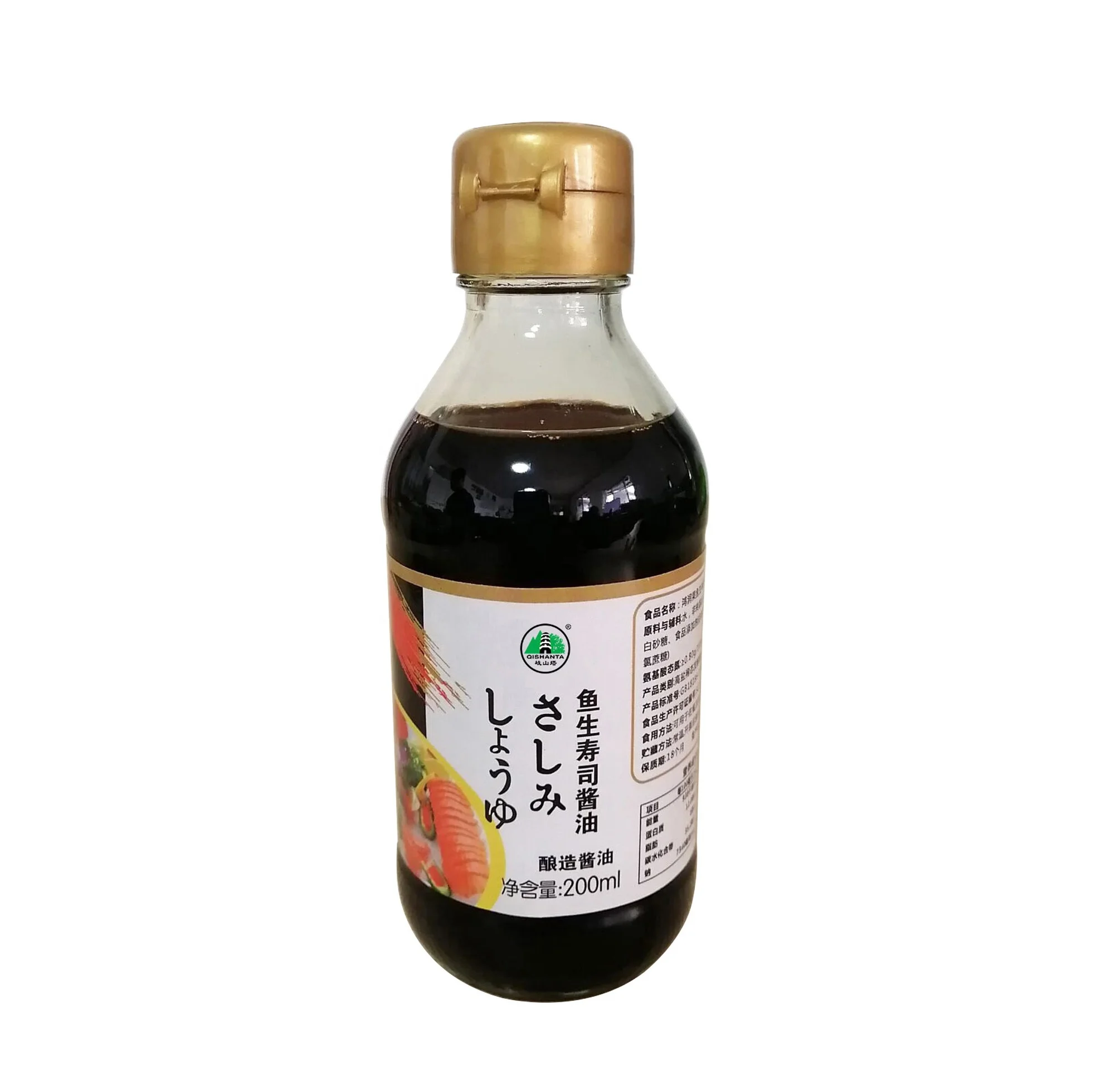 Hot Sale Japan Style Seasoning Fermented Soya Sauces 200 ml Natural Brewed Non GMO Soy Been Material Condiment Sushi Soy Sauce