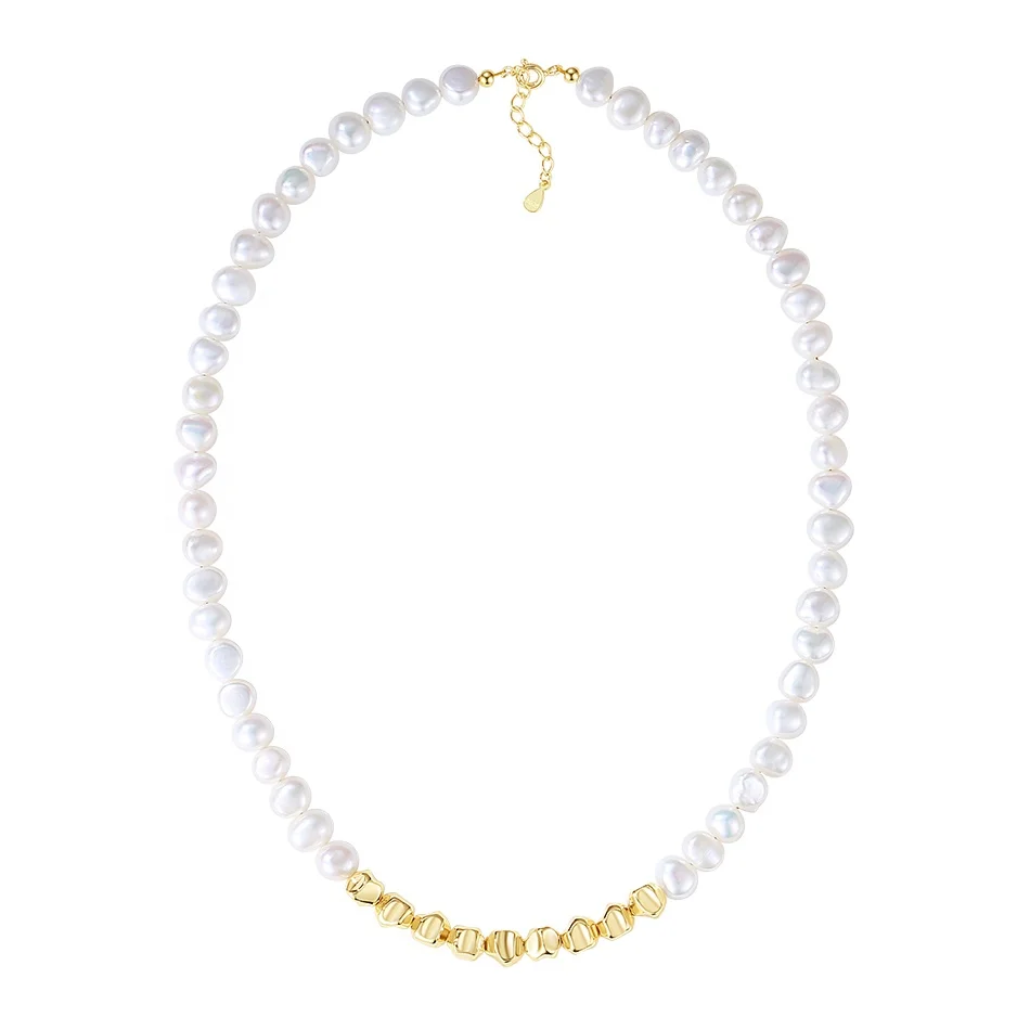 nagosa vintage women charm jewelry 18k gold vermeil brass gold beaded freshwater pearl necklaces