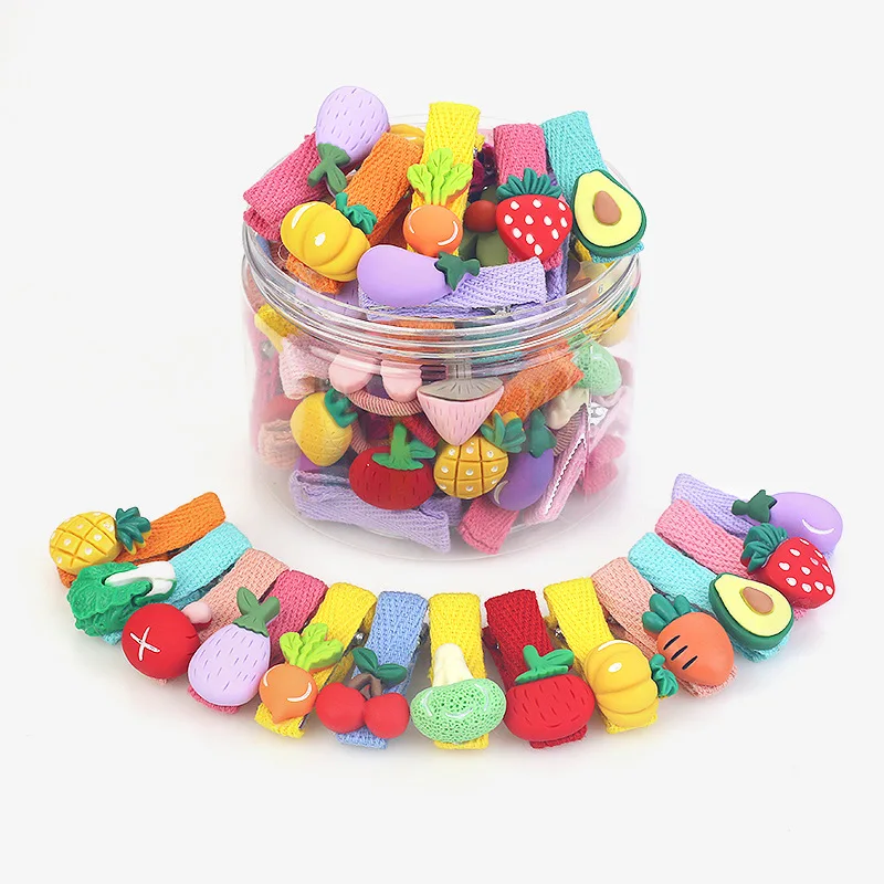 26pcs Cute Cartoon Hairpin For Baby Girl Hair Accessories Gift Box Wrapped Fabric Safe No Hair Damage Handmade Cloth BB Clips