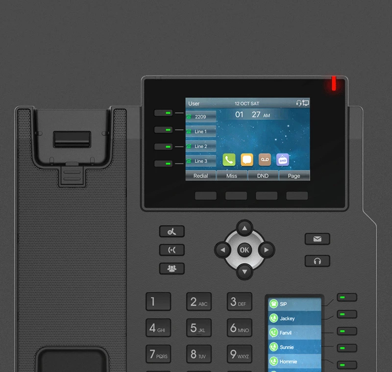 Dubal большой цветной экран 16 SIP линий Fanvil X5U высококлассный IP-телефон с Gigabit и PoE