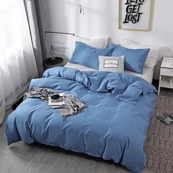 Blank Plain Pure Solid Color White Black Gray Pink Blue Green Purple Brown Queen King Size Duvet Cover Bed Bedding Set